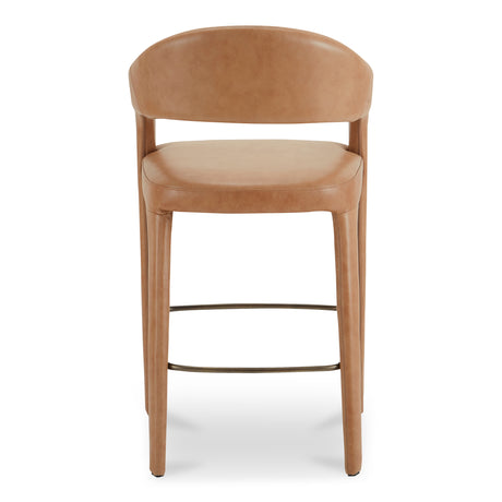 Martens Brown Leather Bar Stool - Ornate Home