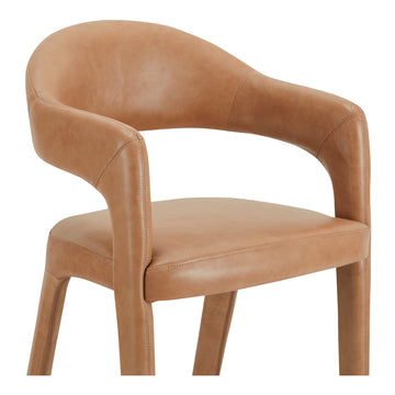 Martens Brown Leather Bar Stool - Ornate Home
