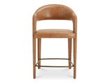 Martens Brown Leather Counter Stool - Ornate Home