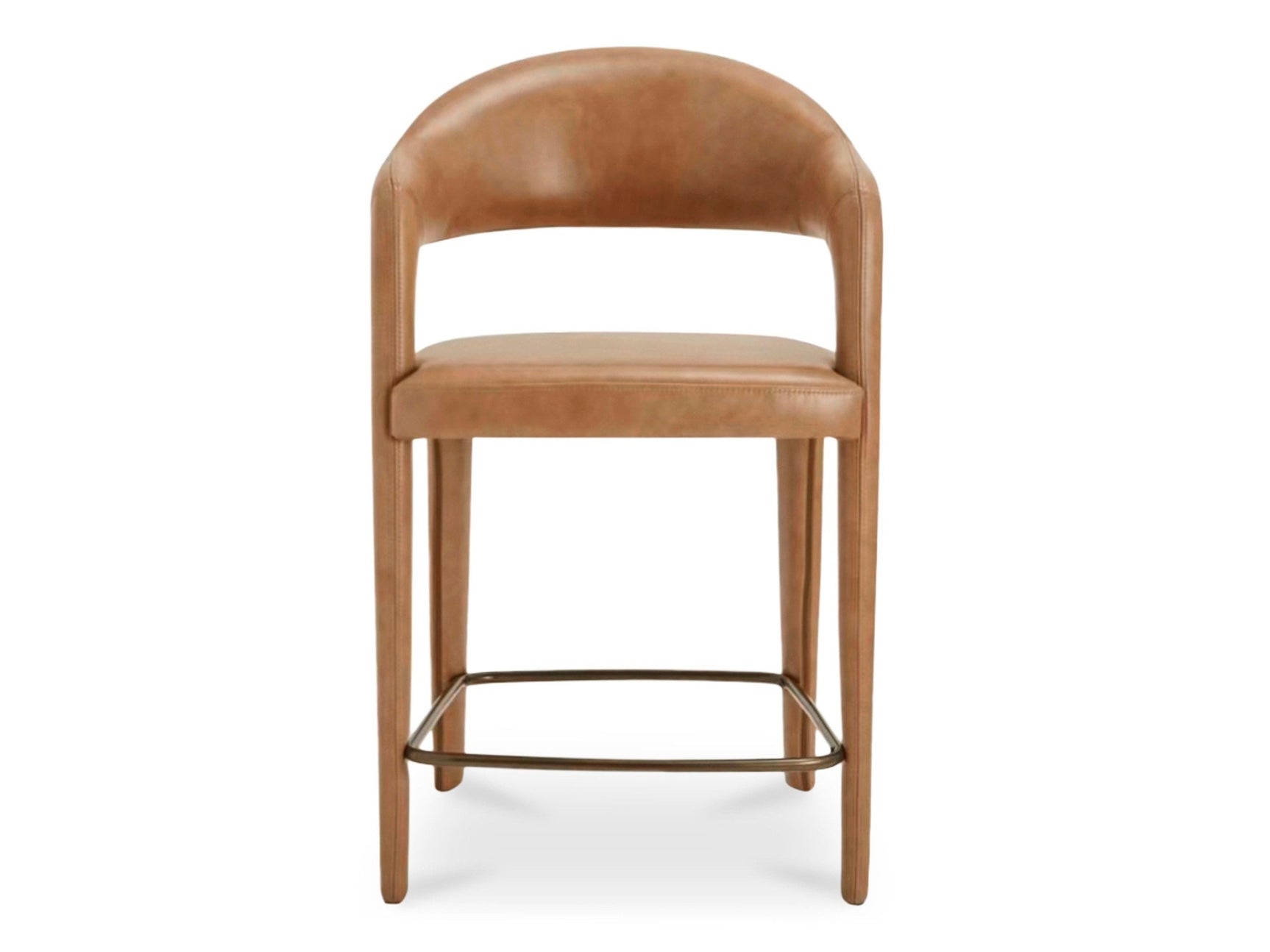 Martens Brown Leather Counter Stool - Ornate Home