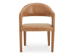 Martens Brown Leather Dining Chair - Ornate Home