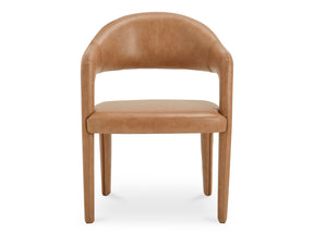 Martens Brown Leather Dining Chair - Ornate Home