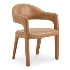 Martens Brown Leather Dining Chair - Ornate Home