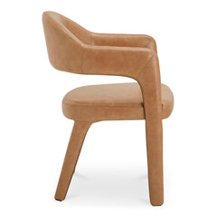 Martens Brown Leather Dining Chair - Ornate Home