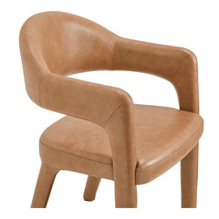 Martens Brown Leather Dining Chair - Ornate Home