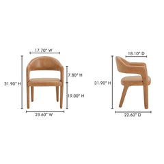 Martens Brown Leather Dining Chair - Ornate Home