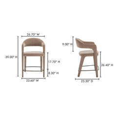 Martens Camel Counter Stool - Ornate Home
