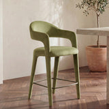 Martens Green Counter Stool Velvet - Ornate Home
