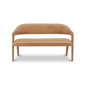 Martens Tan Leather Dining Bench - Ornate Home