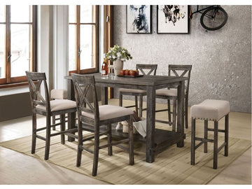 Martha II Weathered Gray Counter Height Table - Ornate Home