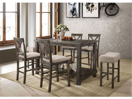 Martha II Weathered Gray Counter Height Table - Ornate Home