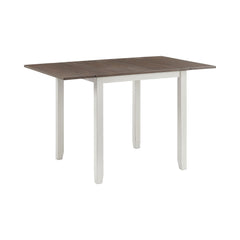 Martin 3PC Drop Leaf Dining Set (Dark Brown Top - White Base) - Ornate Home