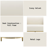 Martina Ivory Velvet Loveseat w/2 Pillows - Ornate Home