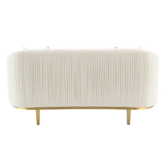 Martina Ivory Velvet Loveseat w/2 Pillows - Ornate Home