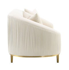 Martina Ivory Velvet Loveseat w/2 Pillows - Ornate Home