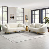 Martina Ivory Velvet Sofa w/2 Pillows - Ornate Home