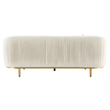 Martina Ivory Velvet Sofa w/2 Pillows - Ornate Home