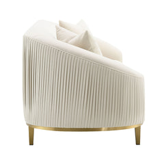 Martina Ivory Velvet Sofa w/2 Pillows - Ornate Home