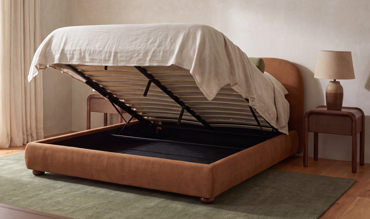 Martine Ginger King Storage Bed - Ornate Home