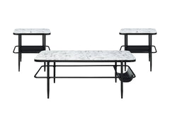 Martine White/Black 3-Piece Pack Occasional Set - Ornate Home