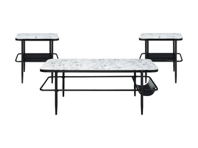 Martine White/Black 3-Piece Pack Occasional Set - Ornate Home