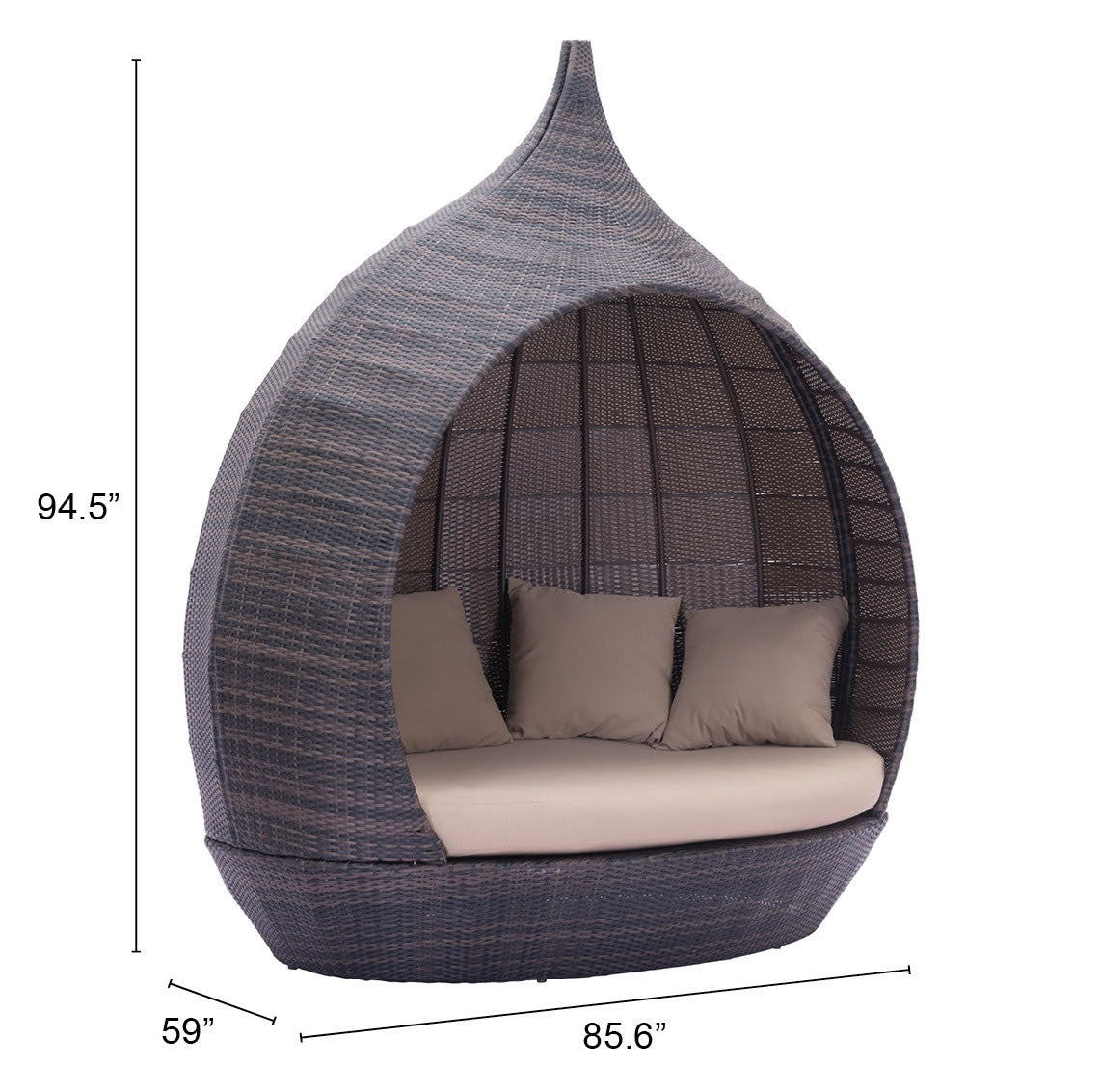 Martinique Brown & Beige Beach Daybed - Ornate Home