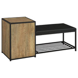Martino Mango/Black Shoe Storage Entryway Bench with Cabinet - Ornate Home