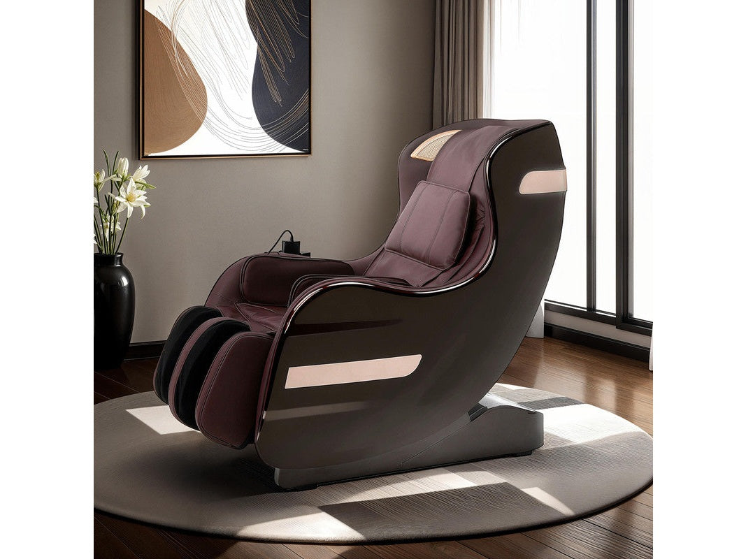 Martinus Brown/Beige Massage Chair 3D Back Roller - Ornate Home