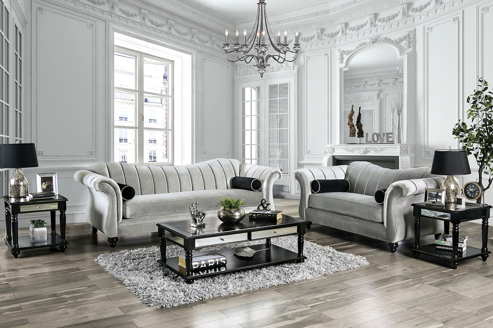 Marvin Pewter Loveseat - Ornate Home