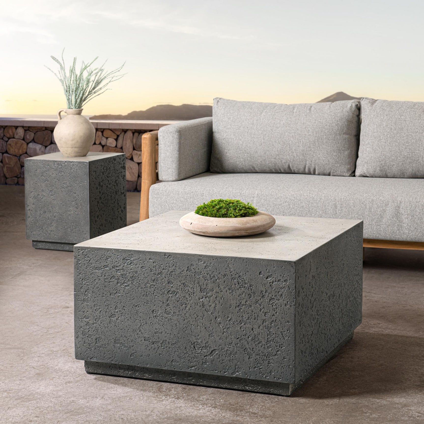 Marwin Dark Gray Outdoor Coffee Table - Ornate Home