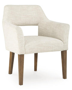 Marxmore Beige/Brown Dining UPH Arm Chair (Set of 2) - Ornate Home