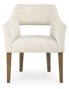 Marxmore Beige/Brown Dining UPH Arm Chair (Set of 2) - Ornate Home