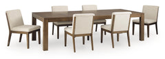 Marxmore Beige/Brown Extension Dining Table and 6 Chairs - Ornate Home