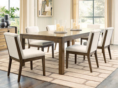 Marxmore Beige/Brown Extension Dining Table and 6 Chairs - Ornate Home