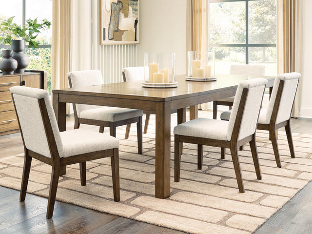 Marxmore Beige/Brown Extension Dining Table and 6 Chairs - Ornate Home