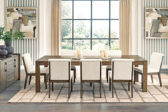 Marxmore Beige/Brown Extension Dining Table and 8 Chairs - Ornate Home