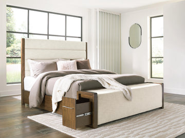 Marxmore Brown California King Upholstered Storage Bed - Ornate Home