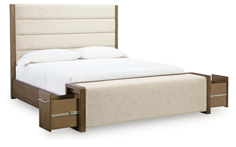 Marxmore Brown King Upholstered Storage Bed - Ornate Home