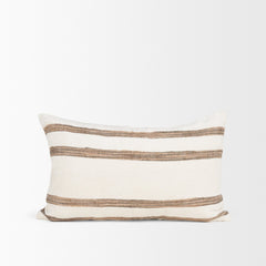 Maryn Cream/Brown 13x21 Lumbar Decorative Pillow Cover