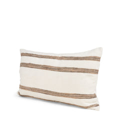 Maryn Cream/Brown 13x21 Lumbar Decorative Pillow Cover with Down Filler - Ornate Home