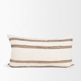 Maryn Cream/Brown 14x26 Lumbar Decorative Pillow Cover - Ornate Home