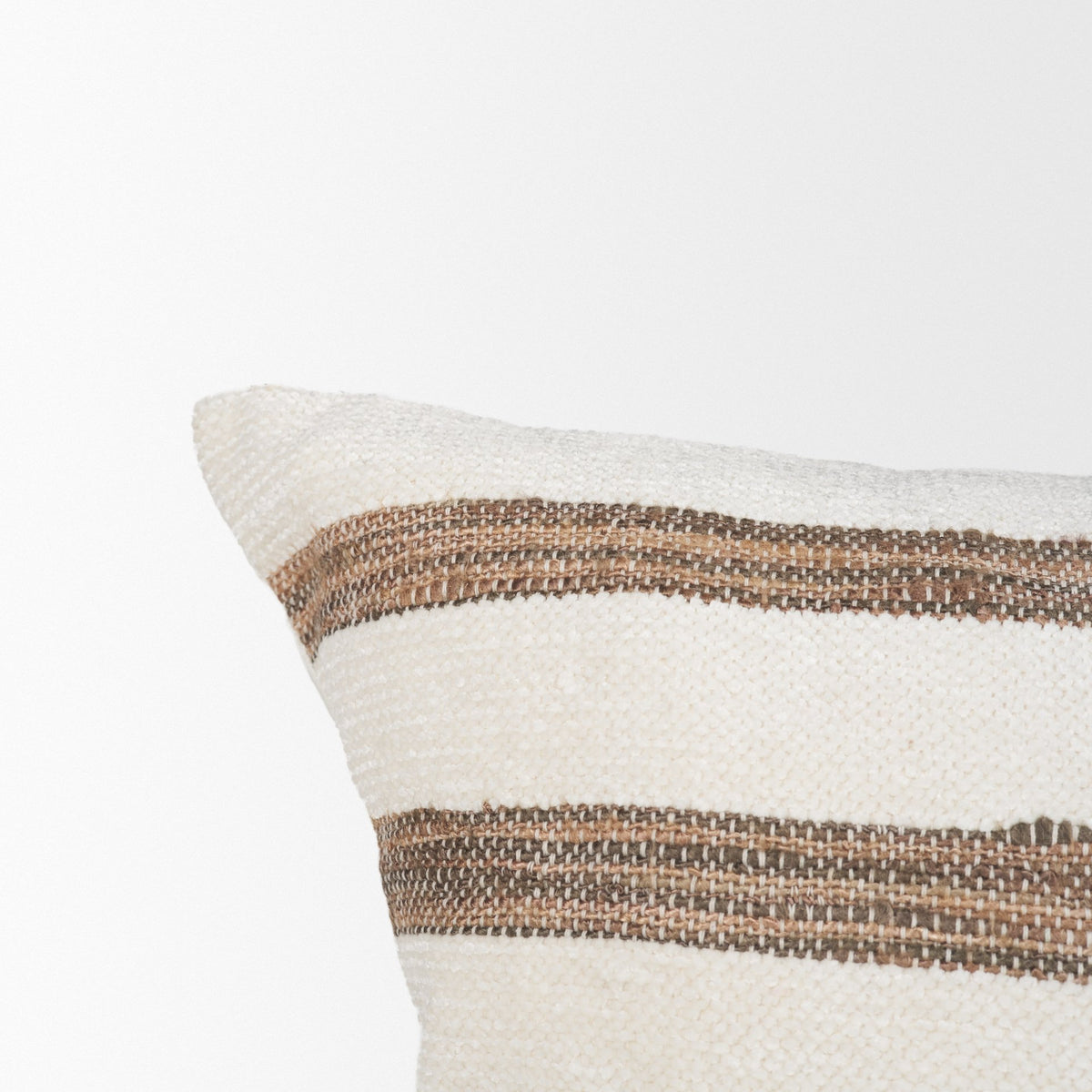 Maryn Cream/Brown 14x26 Lumbar Decorative Pillow Cover - Ornate Home