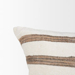 Maryn Cream/Brown 14x26 Lumbar Decorative Pillow Cover