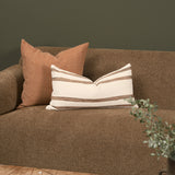 Maryn Cream/Brown 14x26 Lumbar Decorative Pillow Cover - Ornate Home