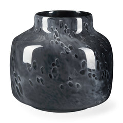 Masai Black Small Mottled Glass Vase - Ornate Home