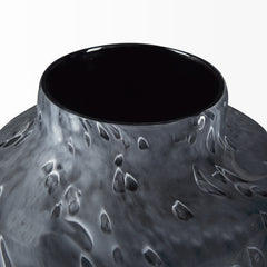 Masai Black Small Mottled Glass Vase - Ornate Home