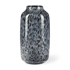 Masai Medium Black Mottled Glass Vase - Ornate Home