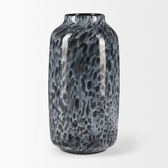 Masai Medium Black Mottled Glass Vase - Ornate Home