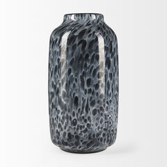 Masai Medium Black Mottled Glass Vase - Ornate Home