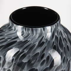 Masai Medium Black Mottled Glass Vase - Ornate Home